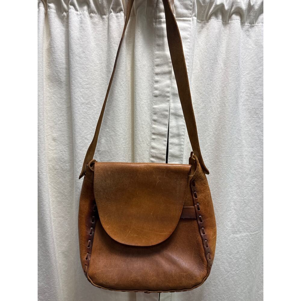 Vintage Brown Leather Handcrafted Saddle Bag Satchel Purse BOHO Southwestern - Picture 2 of 16